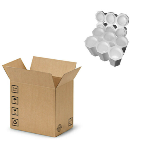 Fardo Cartone per Proteggi Bottiglie in Polistirolo da 6 - 236x350x375mm