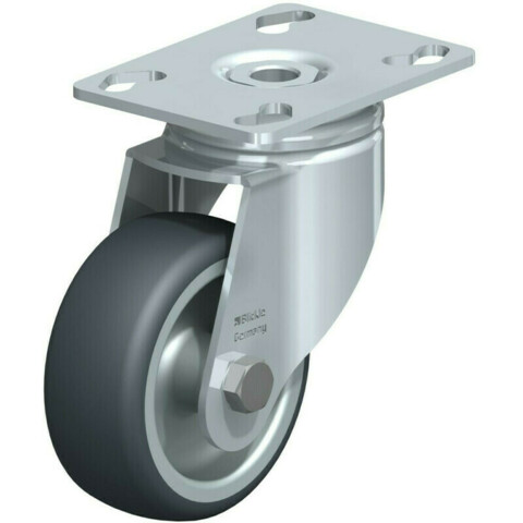 Ruota in Gomma Supporto Girevole D80mm