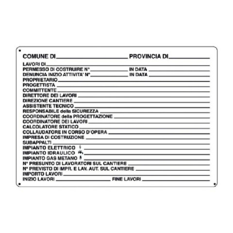 Cartello Per Cantiere